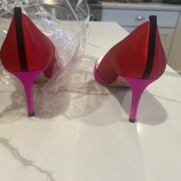 Brand new in box SJP by Sarah Jessica Parker Rampling 70 satin Pink and Red pump - Picture 8 of 11